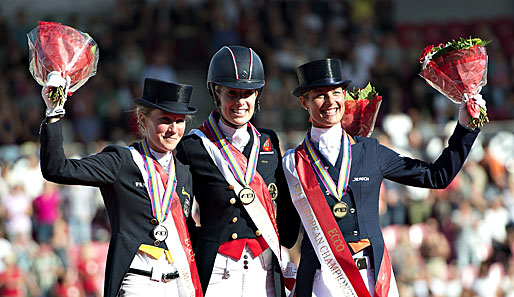 Gold verpasst, Silber gewonnen: Helen Langehanenberg (l.) holte sich bei der EM Platz zwei
