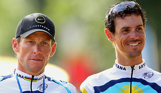 Andreas Klöden (r.) und Lance Armstrong fuhren in diesem Jahr gemeinsam für das Team Astana