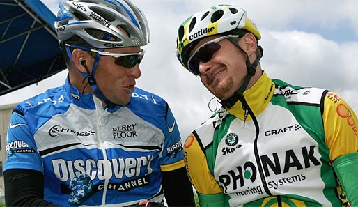 Bild aus früheren Tagen: Lance Armstrong und Floyd Landis (r.) im Jahre 2005