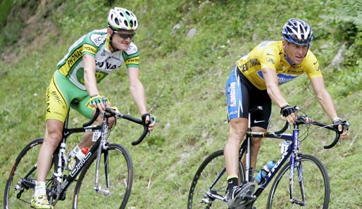 Floyd Landis (l.) und Lance Armstrong bei der Tour de France 2005