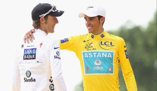 Bei der Tour lieferten sich Andy Schleck (l.) und Alberto Contador (r.) einen spannenden Zweikampf