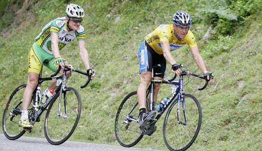Von 2002 bis 2004 fuhren Floyd Landis (l.) und Lance Armstrong (r.) zusammen bei US-Postal