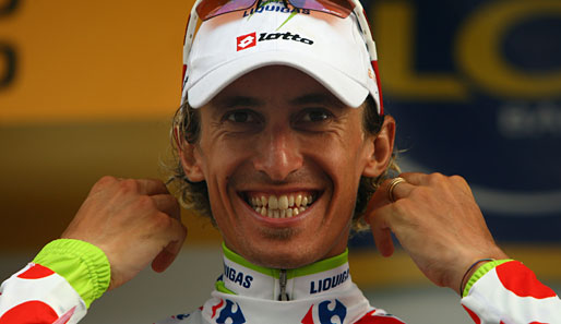 Franco Pellizotti mit dem Bergtrikot bei der Tour de France 2009