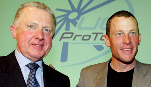 Hein Verbruggen und Lance Armstrong 2003 in Paris