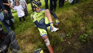 Alberto Contador musste bei der Tour de France nach einem Sturz aufgeben