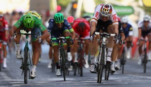 So wie hier bei der diesjährigen Tour de France gab es auch bei der Eneco-Tour eine knappe Entscheidung zwischen Peter Sagan und Andre Greipel