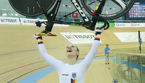 Bahnrad-Fahrerin Kristina Vogel durfte auch bei der WM in Hongkong jubeln