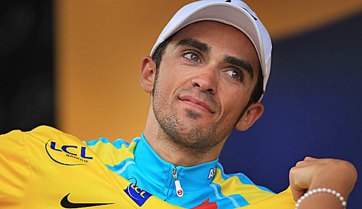 Albeto Contador hat im Kampf um das Gelbe Trikot nun acht Sekunden Vorsprung