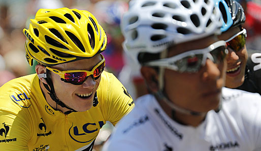 Hat gut lachen: Christopher Froome (l.) steht vor dem Gesamtsieg der 100. Tour de France