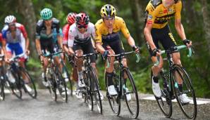 Die vier Protagonisten der Tour de France 2020 beim letzten großen Test vor der Tour: Thibaut Pinot, Emanuel Buchmann, Egan Bernal und Primoz Roglic.