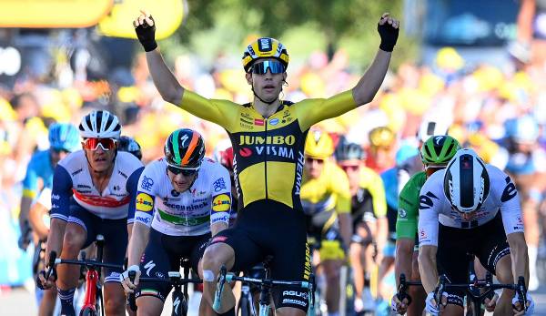 Wout van Aert gewinnt die siebte Etappe der Tour de France.