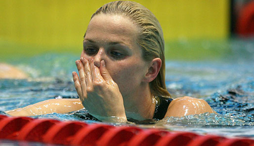 Britta Steffen gewann 2008 über 50 und über 100 Meter Freistil Olympisches Gold