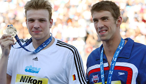 Paul Biedermann (l.) hat Michael Phelps bei der Schwimm-WM 2009 geschlagen