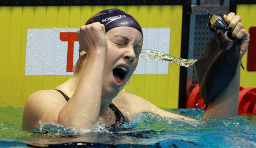 Sarah Poewe schnappte sich bei der Schwimm-EM in Debrecen die Bronze-Medaille