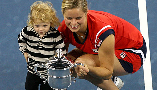 Kim Clijsters feierte ihren zweiten US-Open-Titel mit ihrer Tochter Jada