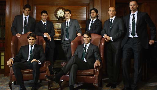 Die acht Teilnehmer der ATP World Tour Finals beim Fotoshooting vor dem Turnierstart