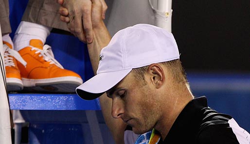 Tiefe Enttäuschung: Andy Roddick musste gegen Lleyton Hewitt verletzungsbedingt aufgeben