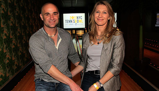 Steffi Graf (r.) mit ihrem Ehemann Andre Agassi
