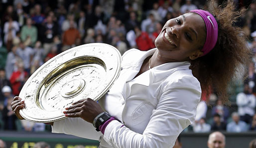 Kindlich vergnügt zeigte sich Serena Williams nach ihrem Finalsieg gegen Agnieszka Radwanska