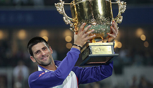 Novak Djokovic nach seinem Gewinn gegen Jo-Wilfried Tsonga bei den China-Open