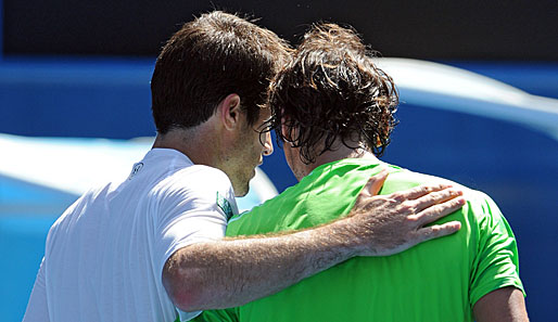 Rafael Nadal (r.) hat großen Respekt vor Tommy Haas (l.) und dessen Charakter