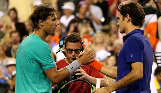 Rafael Nadal führt in der Bilanz gegen Roger Federer mit 19:10