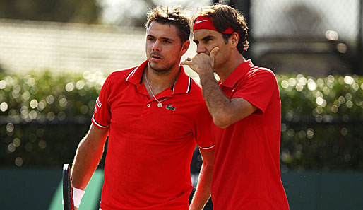 Zusammen mit Stanislas Wawrinka (l.) gewann Roger Federer 2008 olympisches Gold im Doppel