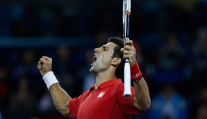 Novak Djokovic schreit seine Freude über den Finaleinzug gegen Jo-Wilfried Tsonga heraus