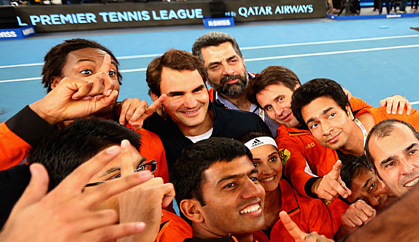 Roger Federer war mit dem IPTL-Debüt zufrieden