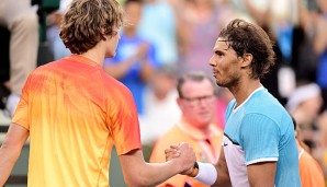 Rafael Nadal musste gegen Alexander Zverev einen Matchball abwehren