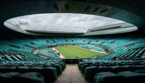Der Centre Court ist bereit für den Beginn der Wimbledon Championships.