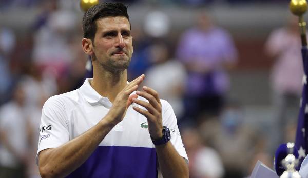 Novak Djokovic kämpfte bei der Siegerehrung nach dem US-Open-Finale mit den Tränen.