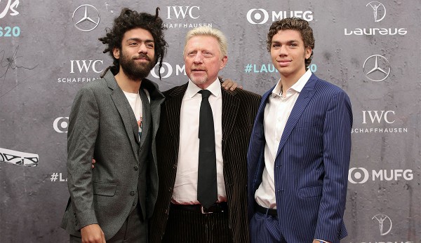 Boris Becker mit seinen ältesten Söhnen Noah (l.) und Elias (r.).