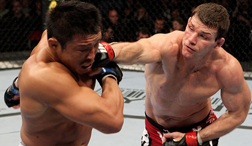 Michael Bisping (r.) setzte sich im Hauptkampf von UFC 120 gegen Yoshihiro Akiyama durch