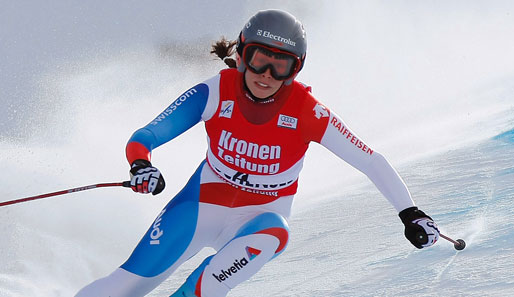 Die Schweizerin Dominique Gisin feiert in Cortina ihren zweiten Weltcup-Sieg