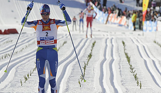 Virpi Kuitunen aus Finnland siegte bei der vorletzten Etappe der Tour de Ski
