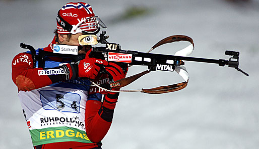 Ole Einar Bjoerndalen war im Sprint von Ruhpolding eine Klasse für sich