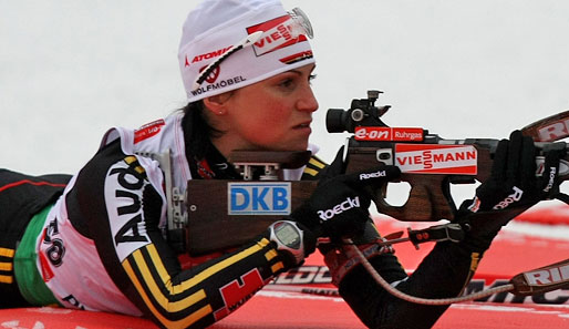 Andrea Henkel belegte im Sprint bei der WM den sechsten Platz