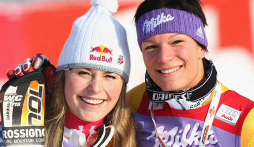 Maria Riesch (r.) und Lindsay Vonn sind Freunde und Konkurrentinnen zugleich