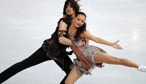 Oksana Domnina und Maxim Schabalin brachten im Eistanz die beste Vorstellung aufs Eis
