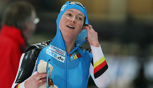 Claudia Pechstein gewann die Silbermedaille über 5000m bei den olympischen Spielen 2006 in Turin