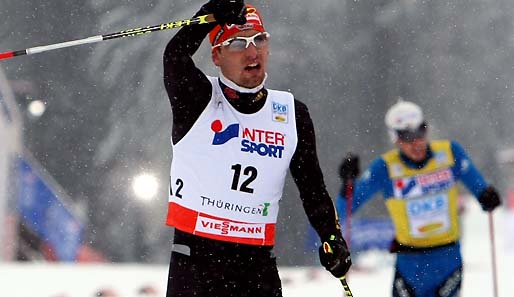 Björn Kircheisen jubelt über seinen dritten Rang in Oberhof