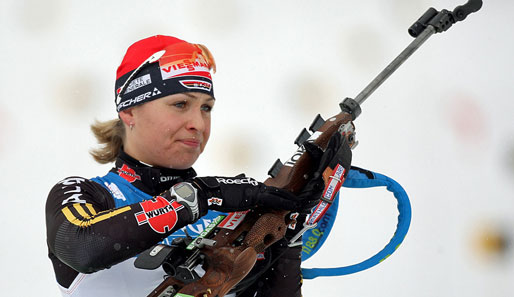 Magdalena Neuner geht in der Staffel an den Start