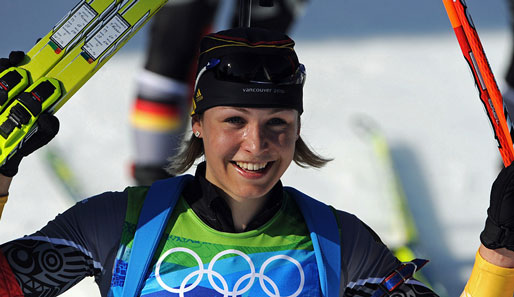 Bei den Olympischen Winterspielen wurde Magdalena Neuner 2010 Doppelolympiasiegerin