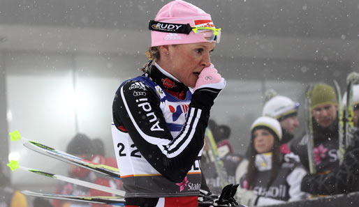 Evi Sachenbacher-Stehle hat mit der Staffel eine Medaille bei der WM in Oslo verpasst