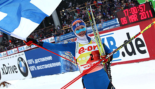 Kaisa Mäkäräinen gewann zum ersten Mal in ihrer Karriere den Gesamtweltcup