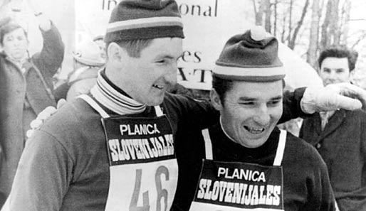 Der Norweger Björn Wirkola (r.) räumte in den 60er Jahren kräftig ab und sicherte sich drei Gesamtsiege bei der Vierschanzentournee
