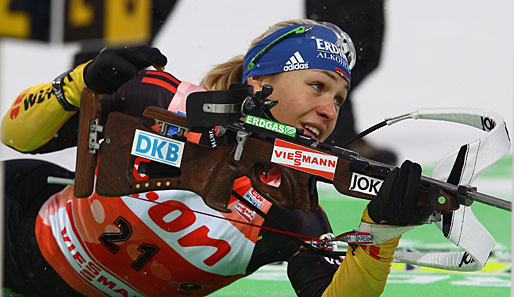 Magdalena Neuner hat das erste Rennen nach ihrer Rücktrittsankündigung gewonnen