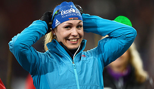 Magdalena Neuner wurde bei ihrem offizellen Abschiedsrennen im Massenstart Zweite