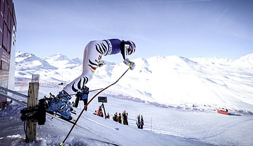 Die Doppel-Olympiasiegerin Maria Höfl-Riesch im französischen Val d'Isere